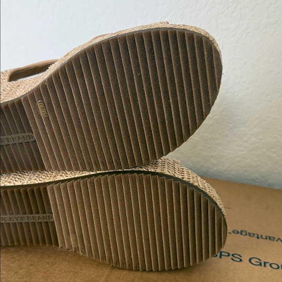 Lucky Brand Wagoo Beige Woven/Raffia Platform Wedges Size 8M - Picture 6 of 14